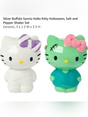 Sanrio Hello Kitty Halloween Salt & Pepper Shaker Set - White & Green